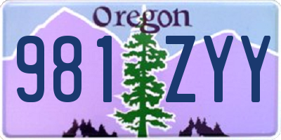 OR license plate 981ZYY