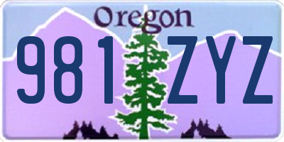 OR license plate 981ZYZ