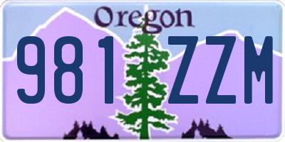 OR license plate 981ZZM