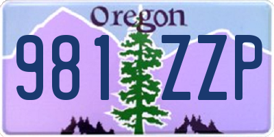 OR license plate 981ZZP