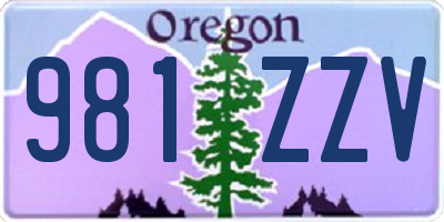 OR license plate 981ZZV