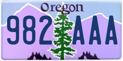 OR license plate 982AAA