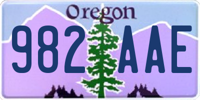 OR license plate 982AAE