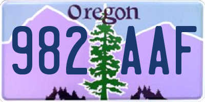 OR license plate 982AAF