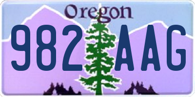 OR license plate 982AAG