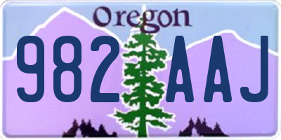 OR license plate 982AAJ