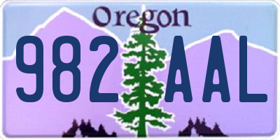 OR license plate 982AAL