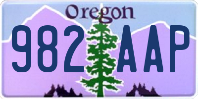 OR license plate 982AAP