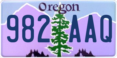 OR license plate 982AAQ