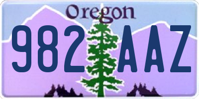 OR license plate 982AAZ