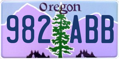 OR license plate 982ABB