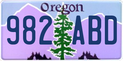 OR license plate 982ABD