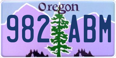 OR license plate 982ABM