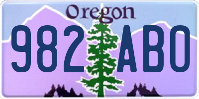 OR license plate 982ABO