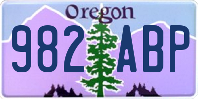 OR license plate 982ABP