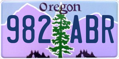 OR license plate 982ABR