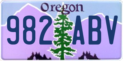 OR license plate 982ABV