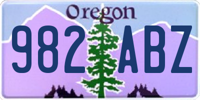 OR license plate 982ABZ