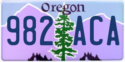 OR license plate 982ACA