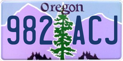 OR license plate 982ACJ