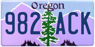 OR license plate 982ACK