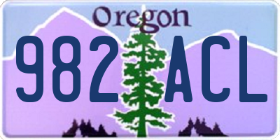 OR license plate 982ACL