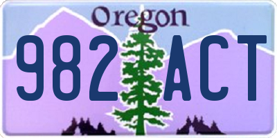 OR license plate 982ACT