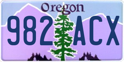 OR license plate 982ACX