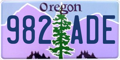 OR license plate 982ADE