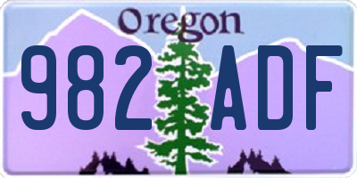 OR license plate 982ADF