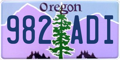 OR license plate 982ADI