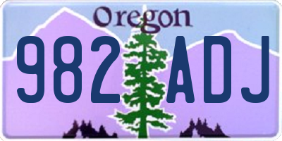 OR license plate 982ADJ