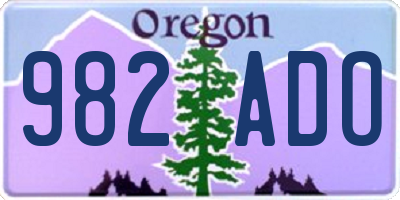 OR license plate 982ADO