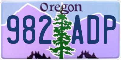 OR license plate 982ADP