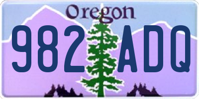 OR license plate 982ADQ