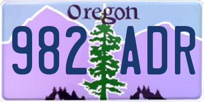 OR license plate 982ADR