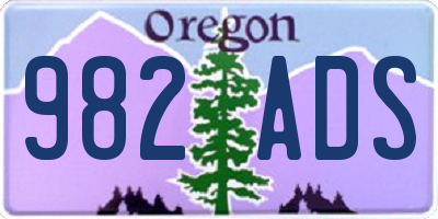 OR license plate 982ADS