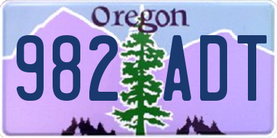 OR license plate 982ADT