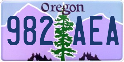 OR license plate 982AEA