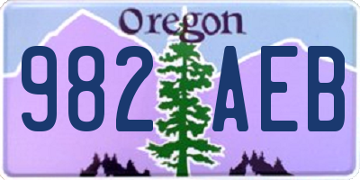 OR license plate 982AEB