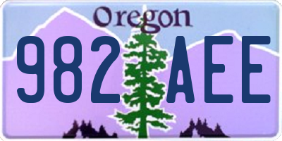 OR license plate 982AEE