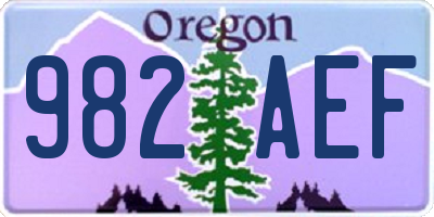 OR license plate 982AEF
