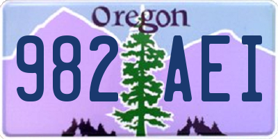 OR license plate 982AEI
