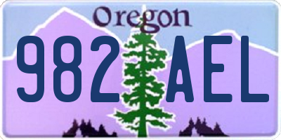 OR license plate 982AEL