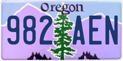 OR license plate 982AEN
