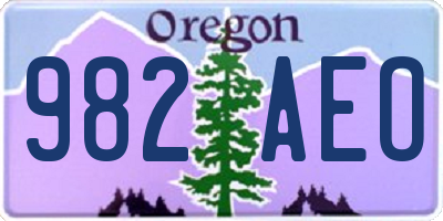 OR license plate 982AEO