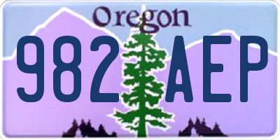 OR license plate 982AEP