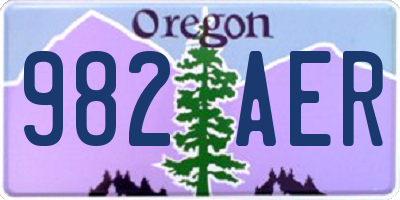 OR license plate 982AER