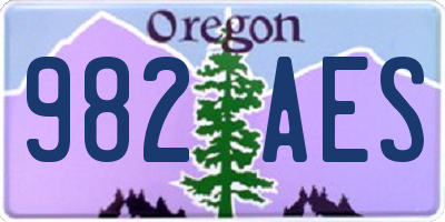 OR license plate 982AES