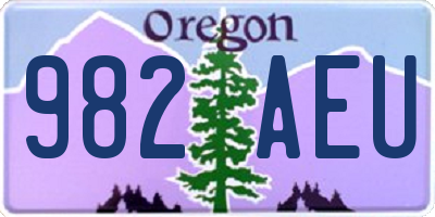 OR license plate 982AEU